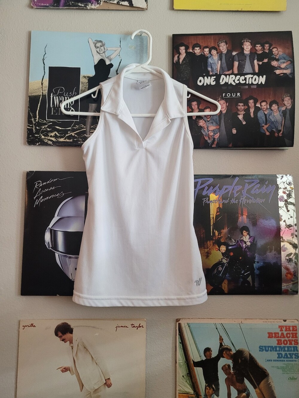 White Sleeveless Polo Tennis Top